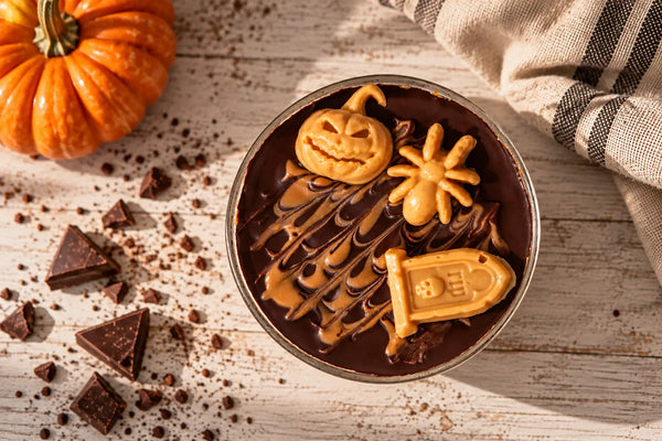 Overnight oats d'Halloween façon pumpkin cheesecake