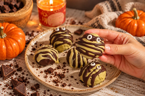Spooky protein balls d'Halloween au chocolat